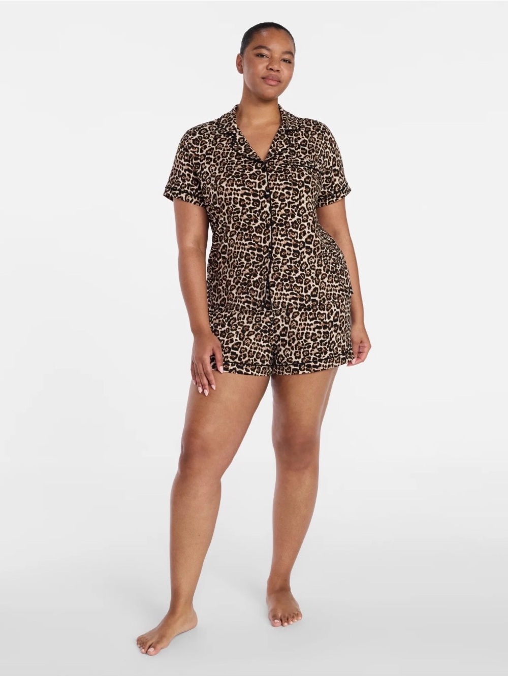 Women's Dreamy Soft Collection Notch Collar Top and Shorts Pajama Set, 2-Piece